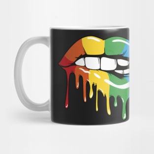 Rainbow lips colorful Mug